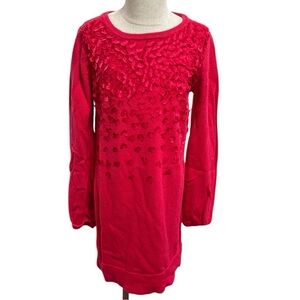 ❤️ Sweater Dress: GAP Kids Cozy Dress: Vibrant Red with 3D Heart Details